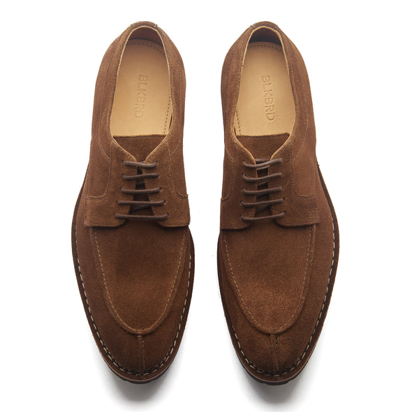 Aurora, Split Toe Derby - Snuff Repello Suede | Norwegian Construction | Hand Welted New Age