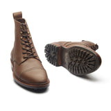 Dixon, Cap-Toe Derby Boot - Brown Pullup | Hand Welted Stout Boots