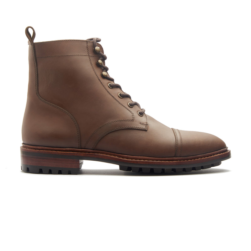 Dixon, Cap-Toe Derby Boot - Brown Pullup | Hand Welted Stout Boots