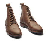 Dixon, Cap-Toe Derby Boot - Brown Pullup | Hand Welted Stout Boots