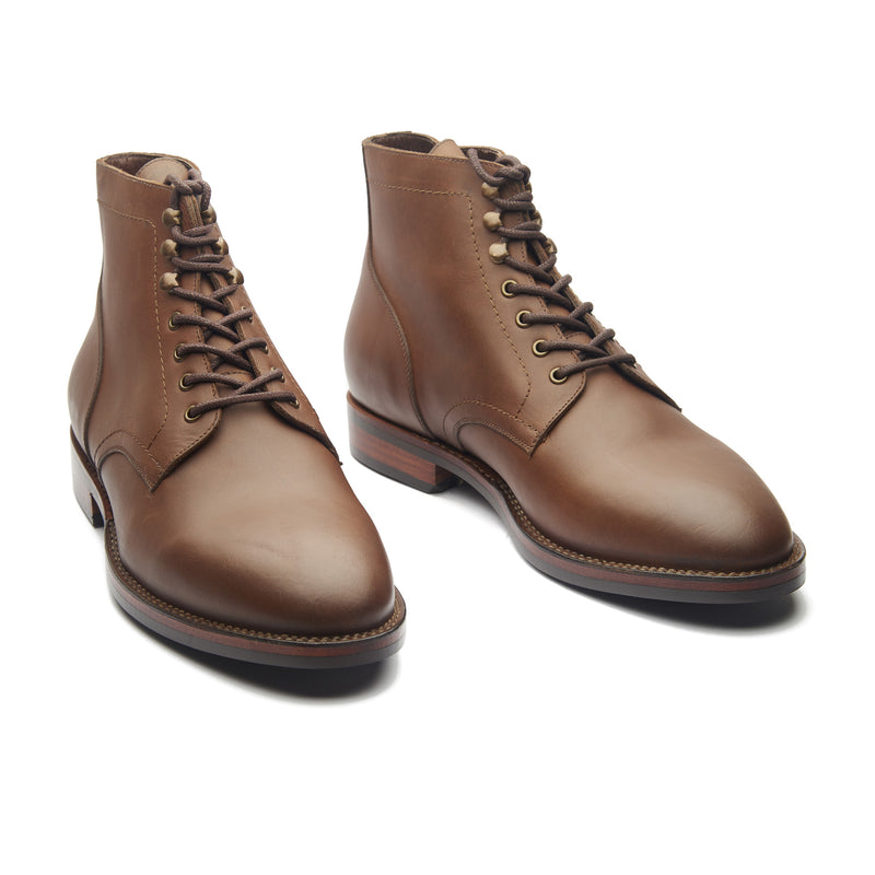 Rudiger, Service Boot - Cognac Pullup | Stitchdown Construction