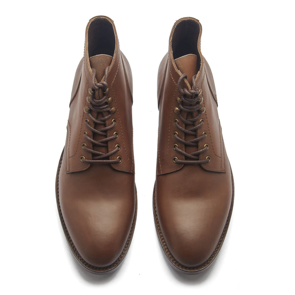 Rudiger, Service Boot - Cognac Pullup | Stitchdown Construction