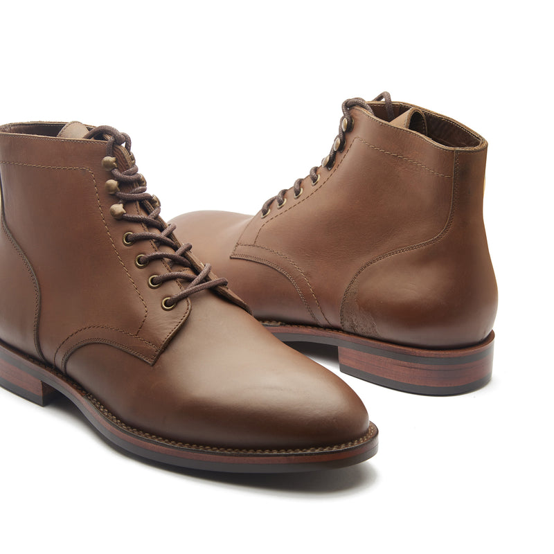 Rudiger, Service Boot - Cognac Pullup | Stitchdown Construction