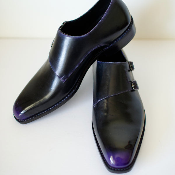 SABRE, SPIRAL DOUBLE MONK STRAP - Midnight Mulberry | PATINA COLLECTION