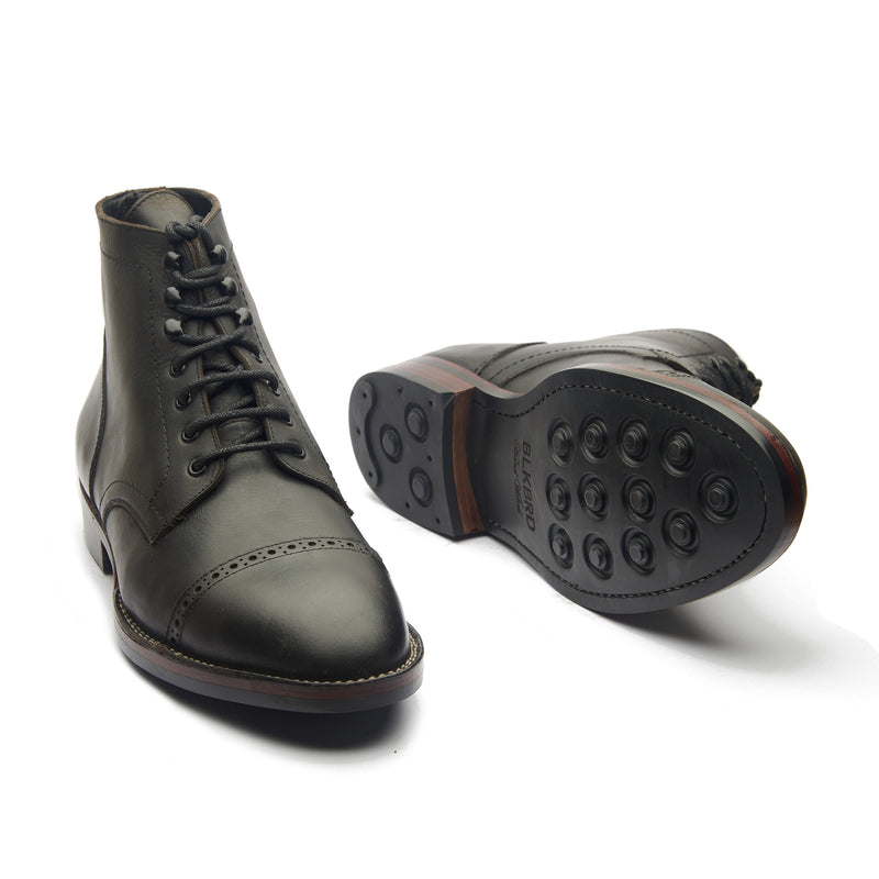 Luchador, Service Boot - Black Waxy Pullup | Stitchdown Construction