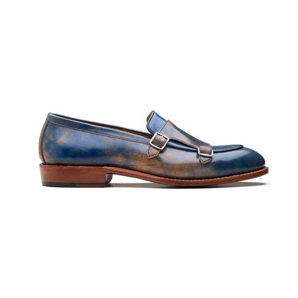 Myron, Monk-Strap Loafer - Shell Cordovan Marbled Blue | Cordovan Series