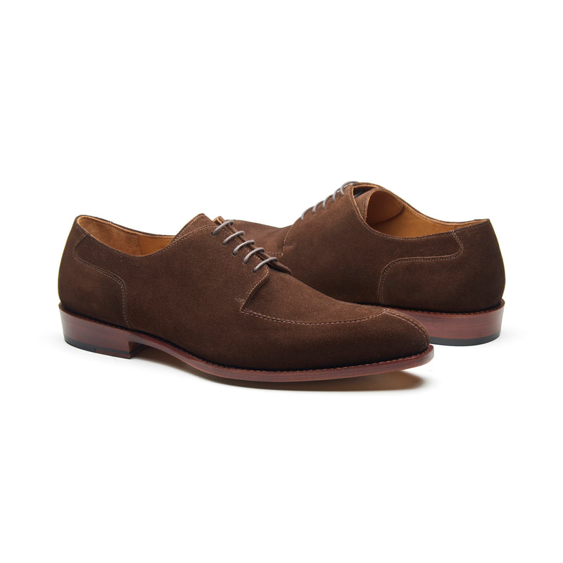 Ingrid, Split Toe Blucher Derby - Brown Go Rain Suede | Summer Classics