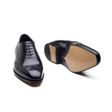 Jürgen-Z, Spiral Austerity Wingtip Oxford - Black Calf | Hand Welted Spiral Collection