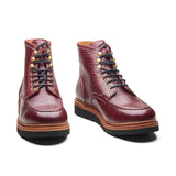 Dallas, Moctoe Boot - Burgundy Bison | Hand Welted Boots 2.0