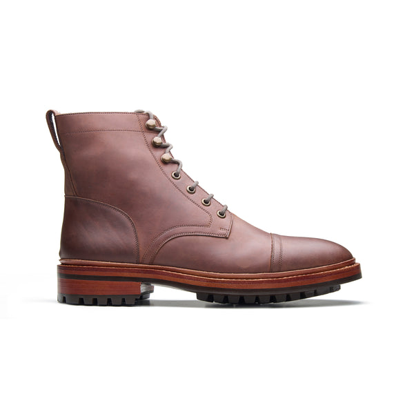 Dixon, Cap-Toe Derby Boot - Brown Pullup | Hand Welted Stout Boots