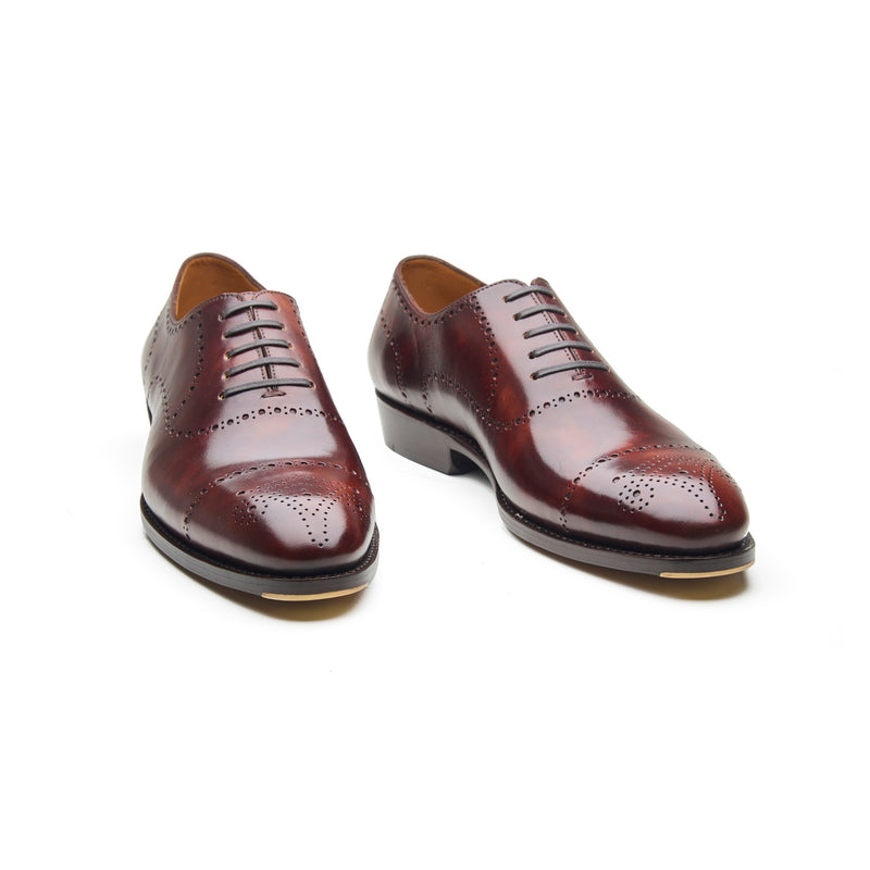 Constello, True Seamless | Faux Cap-toe Semi Brogue, Hand Welted - Chestnut Musuem Calf