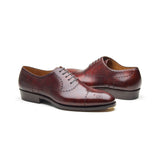 Constello, True Seamless | Faux Cap-toe Semi Brogue, Hand Welted - Chestnut Musuem Calf