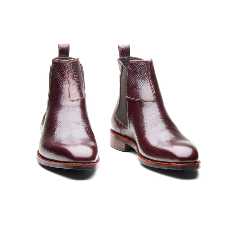 Destrier, Chelsea Boot - Burgundy Hatchgrain | Hand Welted Contemporary Classics (Copy)