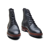 Dixon, Cap-Toe Derby Boot - Black Pullup | Hand Welted Stout Boots