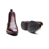 Destrier, Chelsea Boot - Burgundy Hatchgrain | Hand Welted Contemporary Classics (Copy)