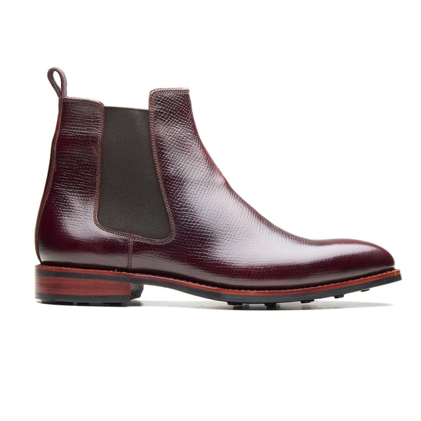Destrier, Chelsea Boot - Burgundy Hatchgrain | Hand Welted Contemporary Classics (Copy)