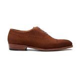 Constello, True Seamless | Faux Cap-toe Semi Brogue, Hand Welted - Castorino Suede French Brown