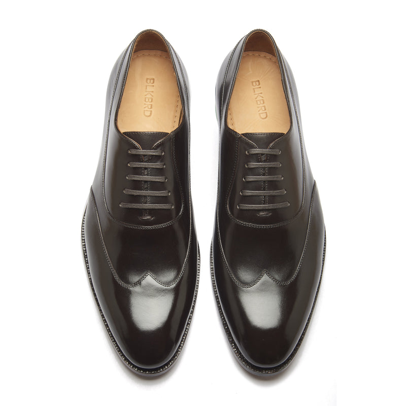 Jürgen, Austerity Wingtip Spiral Oxford - Espresso Calf | Hand Welted Spiral Collection