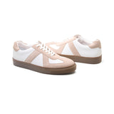 Martin Low Top, German Army Trainer - White & Beige Suede | Smart Casuals
