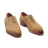 Constello-Z, True Seamless Whole-Cut Faux Wingtip Brogue, Hand Welted - Castorino Suede Cashew