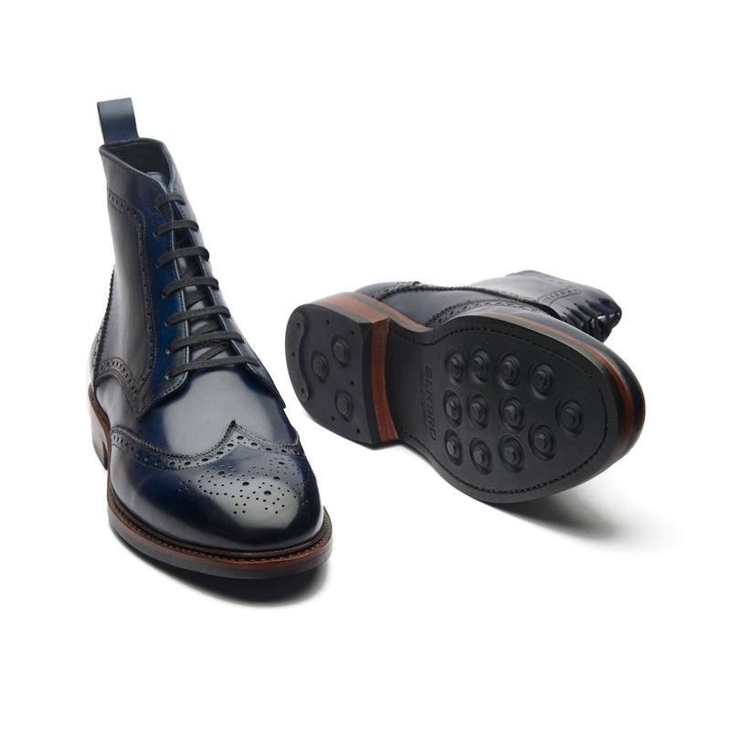 Navy brogue boots outlet