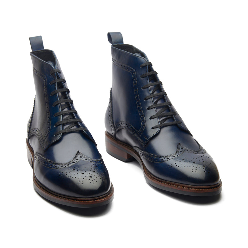 Lewinsky, Wingtip Derby Boot - Navy | Hand-welted Classics Collection