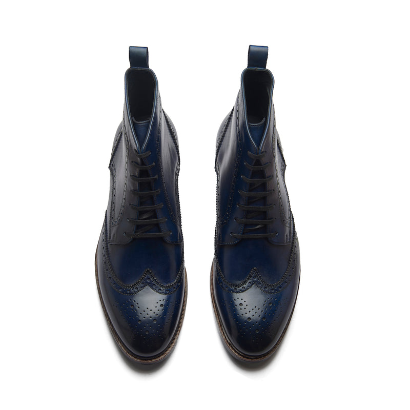 Lewinsky, Wingtip Derby Boot - Navy | Hand-welted Classics Collection