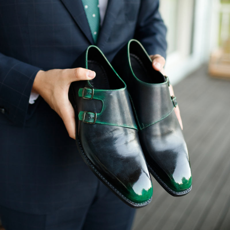 SABRE, SPIRAL DOUBLE MONK STRAP - Midnight Mamba | PATINA COLLECTION