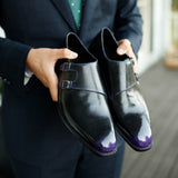 SABRE, SPIRAL DOUBLE MONK STRAP - Midnight Mulberry | PATINA COLLECTION