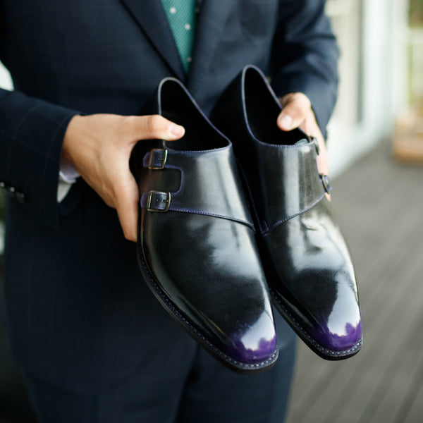 SABRE, SPIRAL DOUBLE MONK STRAP - Midnight Mulberry | PATINA COLLECTION