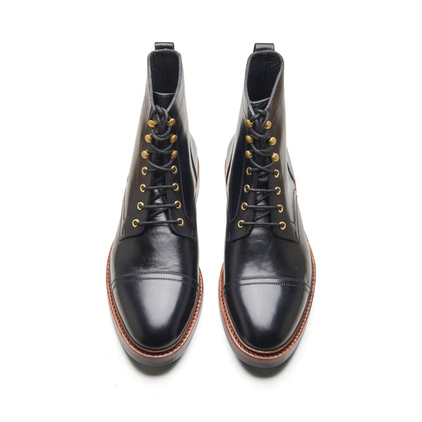 Dixon, Cap-Toe Derby Boot - Black Chromexcel | Hand Welted Service Boots
