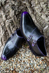 SABRE, SPIRAL DOUBLE MONK STRAP - Midnight Mulberry | PATINA COLLECTION