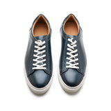Perez, Lace-up Sneaker - Navy Pullup | Smart Casuals
