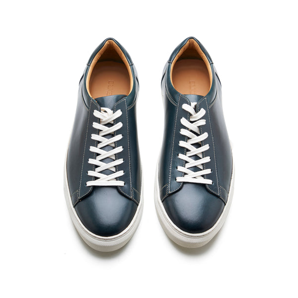 Perez, Lace-up Sneaker - Navy Pullup | Smart Casuals