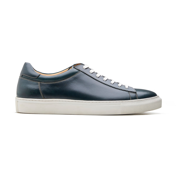 Perez, Lace-up Sneaker - Navy Pullup | Smart Casuals