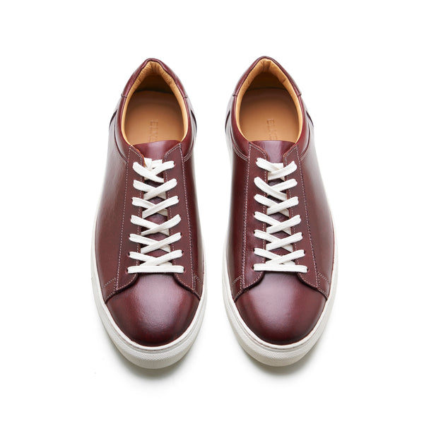 Perez, Lace-up Sneaker - Burgundy Pullup | Smart Casuals
