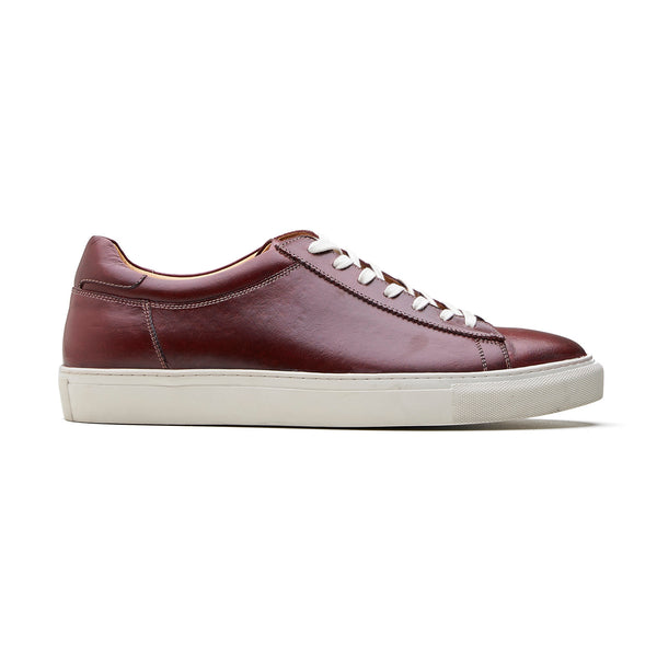 Perez, Lace-up Sneaker - Burgundy Pullup | Smart Casuals