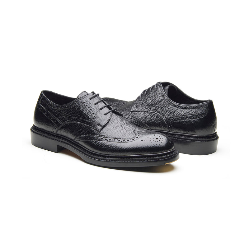 Rudolph-X, Wingtip Derby - Black Milled Grain | New Age