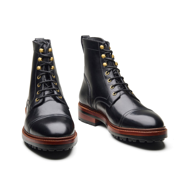 Dixon, Cap-Toe Derby Boot - Black Chromexcel | Hand Welted Service Boots