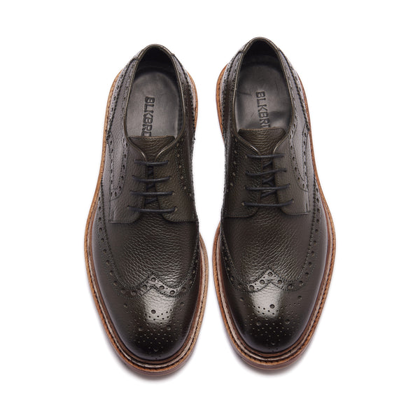 Rudolph-X, Wingtip Derby - Green Milled Grain | New Age