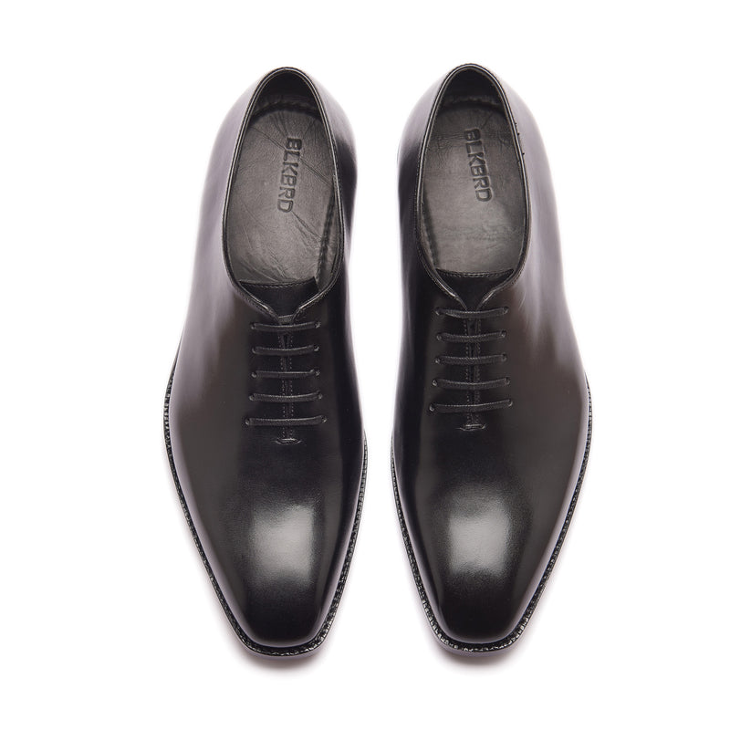 Constance-Z, True Seamless Whole-Cut Oxford, Hand Welted - Aniline Calf Noir