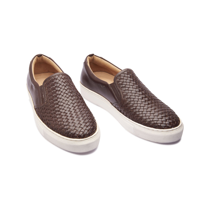 Paolo, Slip-on Sneaker - Brown Woven | TGIF - BLKBRD SHOEMAKER