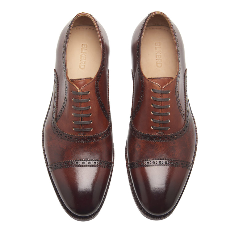 Nouveau, Quarter Brogue - Smoky Whiskey | Hand Welted | Patina Collection