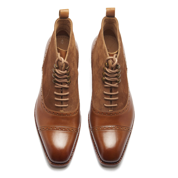 Vittorio, Captoe Oxford Boot - Tan | Hand Welted | Classics Collection