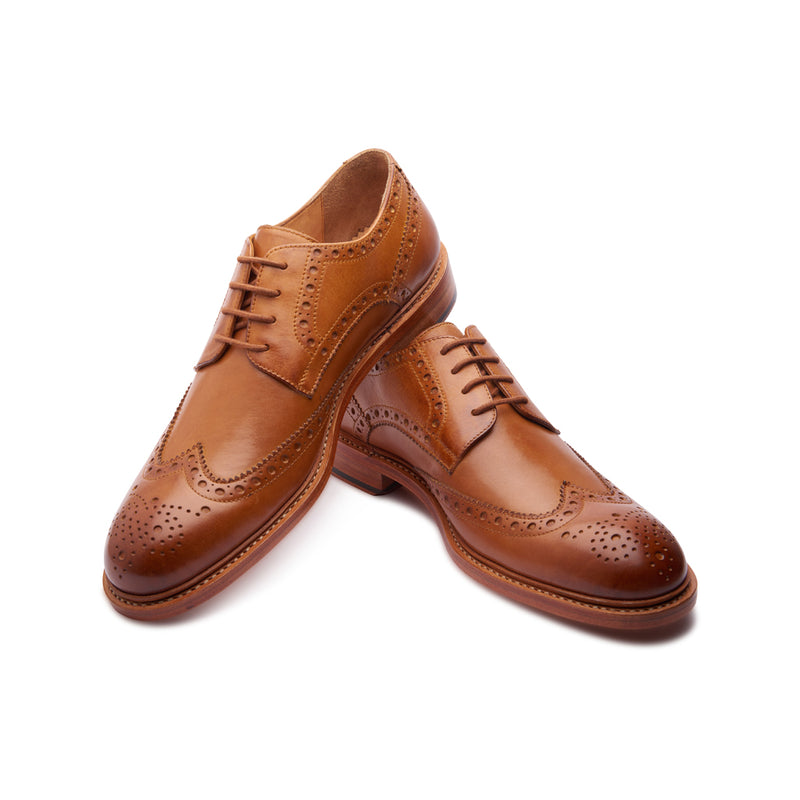 Rudolph, Wingtip Derby - Natural Tan | The Classics - BLKBRD SHOEMAKER