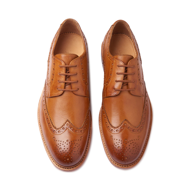 Rudolph, Wingtip Derby - Natural Tan | The Classics - BLKBRD SHOEMAKER