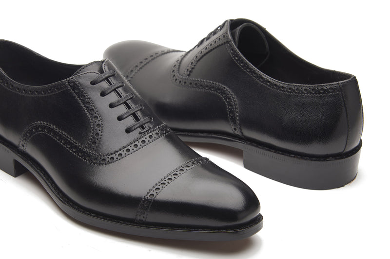 Bemer, Quarter Brogue Oxford - Black | Hand Welted Classics Collection