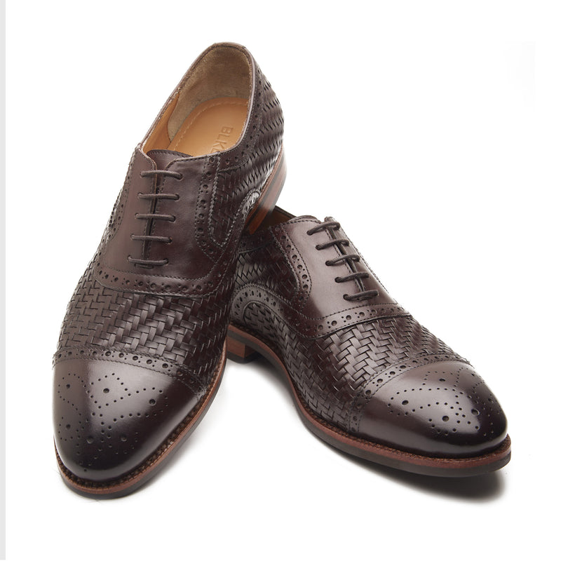 Schulz, Woven Leather Oxford - Brown | Hand Welted | Classics Collection