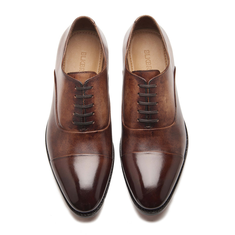 Romero, Cap-toe Oxford - Cocoa Beige | Hand Welted | Patina Collection
