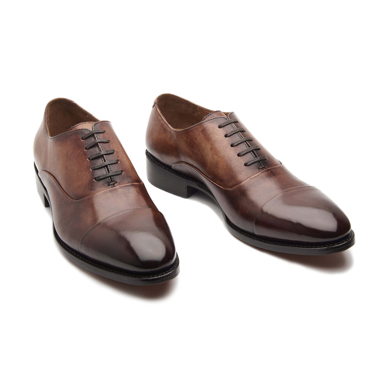 Romero, Cap-toe Oxford - Cocoa Beige | Hand Welted | Patina Collection